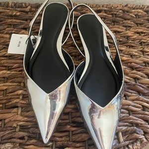 ZARA METALLIC SLING BACKS